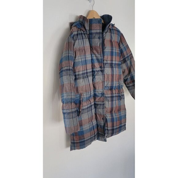 NWT A New Day Quilted Long Line Plaid Puffer Jacket - Picture 6 of 8